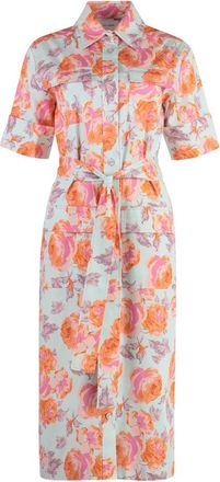 St. John Belted Shirtdress - Dames - Shirt Kleedjes - Veelkleurig - 2XS - Katoen - Kleedjes