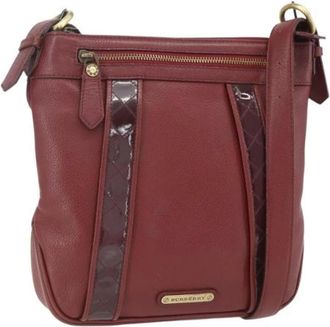 Burberry Pre-owned Cross Body Bags, female, Red, Size: ONE SIZE Pre-owned Leather Crossbody Bag