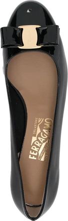 Ferragamo Bow-Embellished Patent Pump - Black