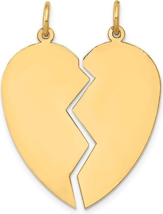 Diamond2Deal 10k Yellow Gold 2 piece Heart Charm Set