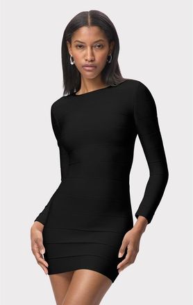 H&eacute;rve L&eacute;ger Icon Mini Sheath Dress in Black at Nordstrom, Size Xx-Small