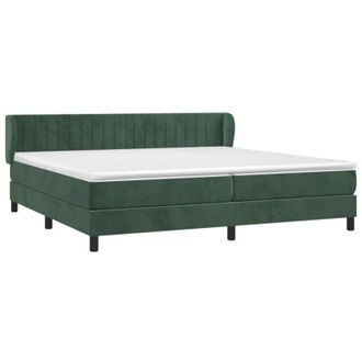 vidaXL Vidaxl - Cama Box Spring Con Colch&oacute;n Terciopelo Verde Oscuro 200x200 Cm