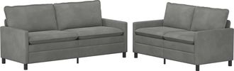 vidaXL Set Di Divani 2 Pz Grigio Scuro Velluto Vidaxl
