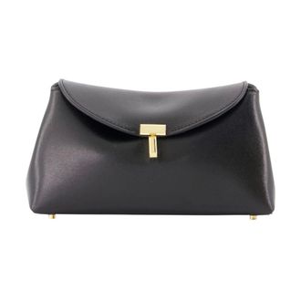 Toteme Mini T-Lock Clutch - Dames - Tassen - Zwart - Maat: ONE Size Zijde
