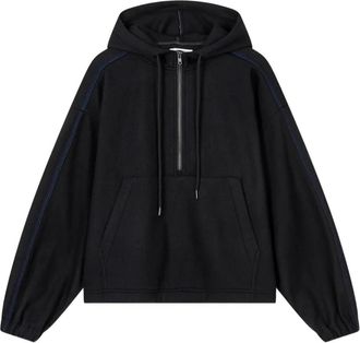 STUDIO TOMBOY half-zip hoodie - Black