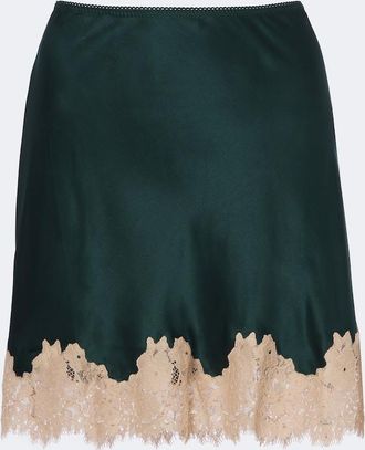 D&ocirc;en D&ocirc;en Giulietta lace-trimmed silk satin miniskirt
