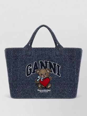 Ganni medium cotton tote bag
