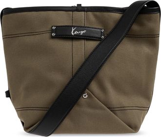 Kenzo Utility Reversible Shoulder Bag - Heren - Schoudertassen - Bruin - ONE Size - Leer - Tassen