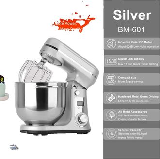 OEM Procesador De Alimentos, 6 Velocidades, Capacidad De 6 Litros, Color Plata, Bm-601, Ue-b