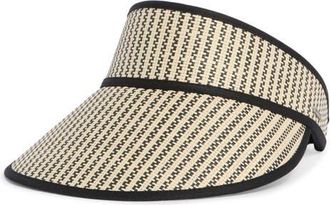 Brixton Newport Straw Visor in Black/natural at Nordstrom