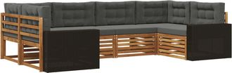 vidaXL Conjunto De Sof&aacute;s De Exterior 6 Uds. Natural Y Antracita Vidaxl