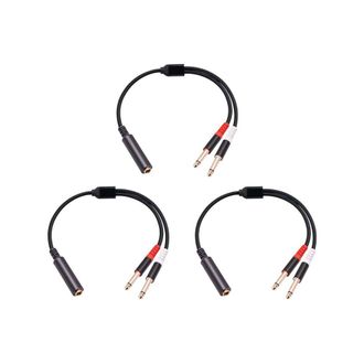 OEM Adaptador Divisor De Audio En Y Apto Para Conector Est&eacute;reo Hembra Trs De 6,35 Mm (1/4) A 2 Conectores Mono Macho Ts De 6,35 Mm