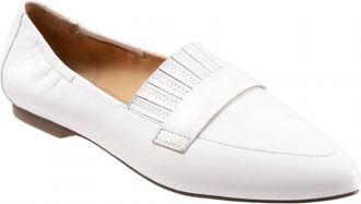 Trotters Womens Emotion Leather Slip-On Shoes In White