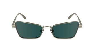 Calvin Klein Womens Sunglasses CK24110S - Matte Light Gold with Solid Green Lens