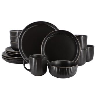 Elama Leo 16 Piece Stoneware Dinnerware Set