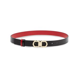 Ferragamo Belts, female, Black, Size: 75 CM Two-tone Reversible Leather Belt