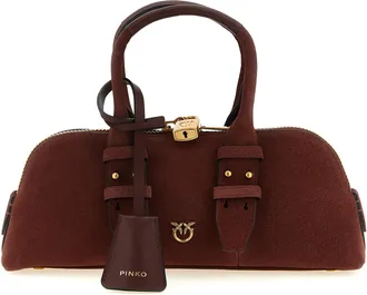 Pinko Bordeaux Cowhide Shoulder Womens Bag
