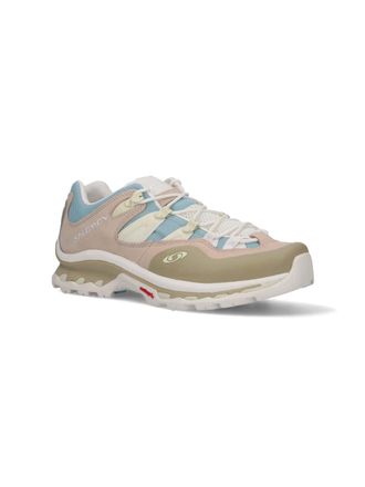 Salomon Multicolor Suede and Mesh Sneaker - Beige
