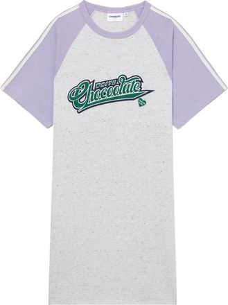 Chocoolate logo-print cotton T-shirt dress - women - Cotton - S - Grey