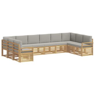vidaXL Conjunto De Sof&aacute;s De Exterior 10 Uds. Blanco Y Gris Claro Vidaxl