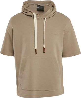 Emporio Armani Felpa con cappuccio e maniche corte - Marrone