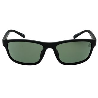 Timberland Matte Black Frame Groene Gepolariseerde Lens Zonnebril