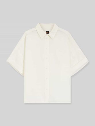 Boss Orange by Hugo Boss BOSS Orange Regular Fit Bluse aus Leinen-Viskose-Mix Modell BISENAS in Offwhite, Gr&ouml;&szlig;e 34