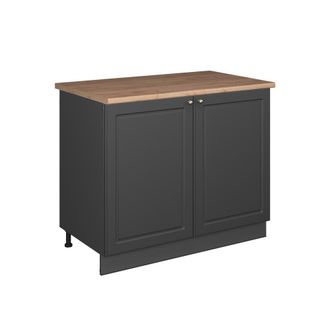 Vicco Mueble Bajo Para Fregadero Fame-line, Antracita-oro Landhaus/antracita, 100 Cm, Et Roble, Vicco