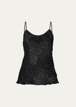 A.L.C. Drew Flocked Leopard-Print Tank Top