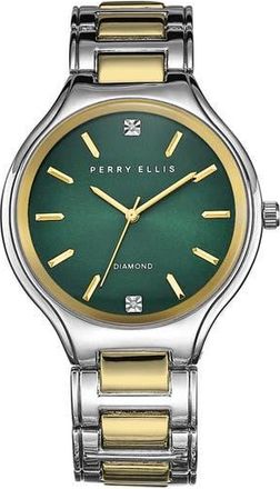 Perry Ellis Ultra Thin Diamond Two-Tone Bracelet Watch, 41mm in Two Tone at Nordstrom Rack