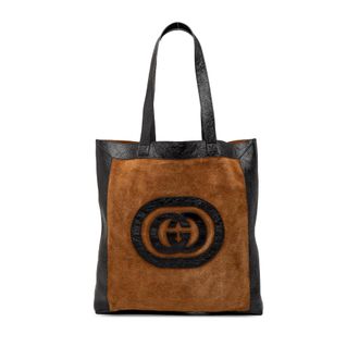 Gucci Pre-owned Womens Large Suede Ophidia Tote - Brown Leather - One Size
