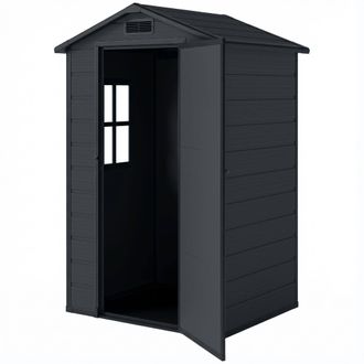 OUTSUNNY Capanno Giardino 128x104x196 Cm, Porta Serratura, Grigio