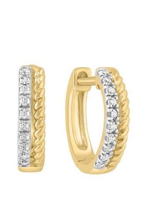 Effy Diamond Braided Two-Tone Hoop Earrings in White at Nordstrom Rack