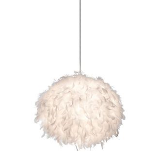 Nino Leuchten L&aacute;mpara Colgante - Blanco - Ducky - Textil - &Oslash; 40cm - E27