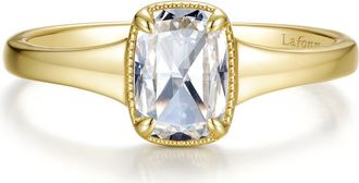 Lafonn Elara Cushion Cut Simulated Diamond Ring in Gold at Nordstrom, Size 6