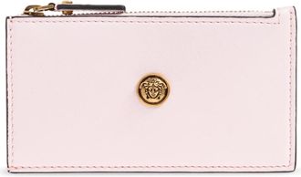 Versace Embl&egrave;me Leren Kaarthouder met Rits - Dames - Portefeuilles - Roze - ONE Size - Leer - Accessoires