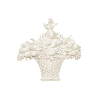 Biscottini International Biscottini - Cesta De Fruta De Madera Con Acabado Blanco Antiguo Made In Italy