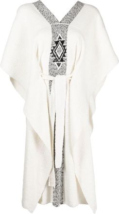 VOZ Estrella tied-waist kaftan - women - pure cotton - One Size - White