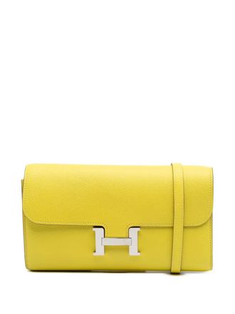 Herm&egrave;s 2021 Evercolour Constance Wallet To Go crossbodytas - Geel