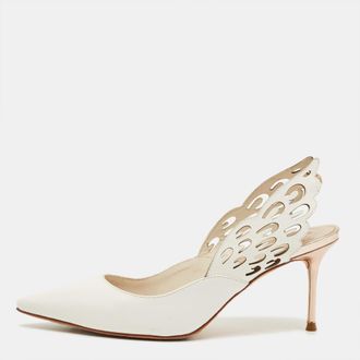 Sophia Webster Angelo Size 35.5 Beige Leather Slingback Pumps