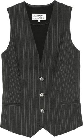 Maison Margiela Pinstripe-pattern Sleeveless Waistcoat