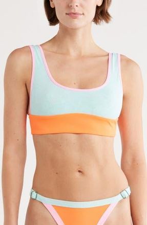 Maaji Bluebell Stripe Donna Reversible Bikini Top in Orange at Nordstrom Rack, Size Small