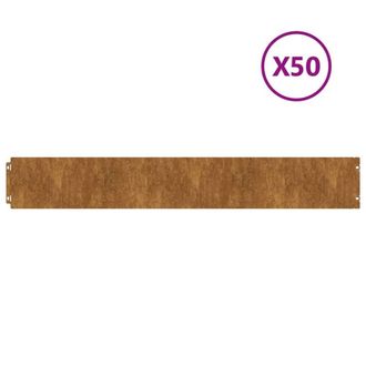 Berkfield Home Lawn Edgings 50 pcs 15x103 cm Flexible Corten steel in Brown