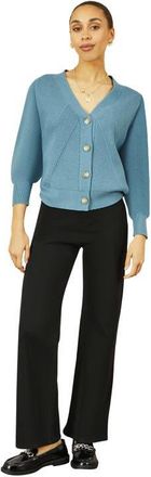 Yumi Knitted Stitch Detail Cardigan in Blue at Nordstrom, Size X-Small