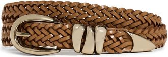 Madewell Womens Woven Triple Metal Keeper Belt, Light Caramel, M-L