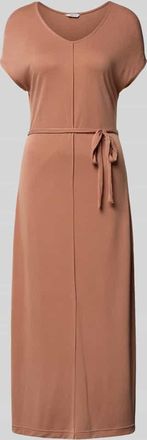 b.young B.Young Maxikleid mit Bindeg&uuml;rtel Modell PAOLINE in Rostrot, Gr&ouml;&szlig;e M