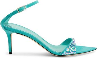Giuseppe Zanotti Intriigo Queen 70mm crystal-embellished sandals - women - Suede - 35 - Blue