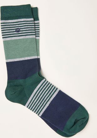 Fat Face FatFace Green Striped Socks