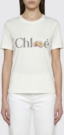 Chlo&eacute; T-shirts in cotone con stampa logo Chlo&eacute;