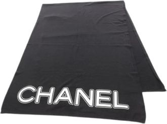 Chanel Pre-owned Scarves, female, Black, Size: ONE SIZE Pre-owned Wool Scarf